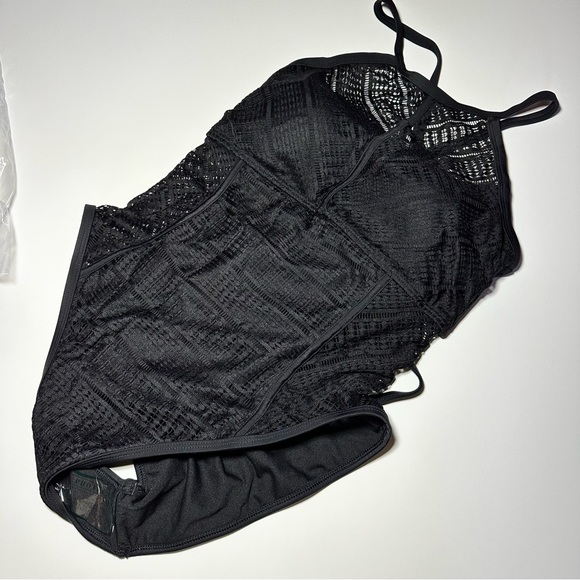 Swimsuit for All Crochet High Neck One Piece Swimsuit, Black, 14 - Picture 3 of 6